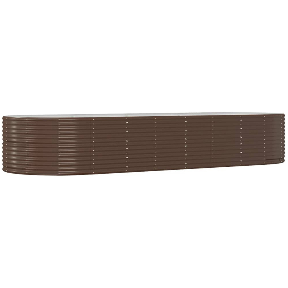 vidaXL Brown Galvanised Steel Rectangular Garden Raised Bed 367 x 140 x 68cm Image 1