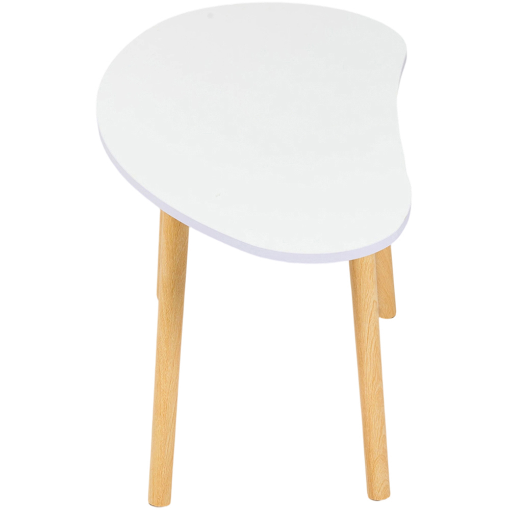 Living and Home White Mango Shaped Coffee Table Image 4