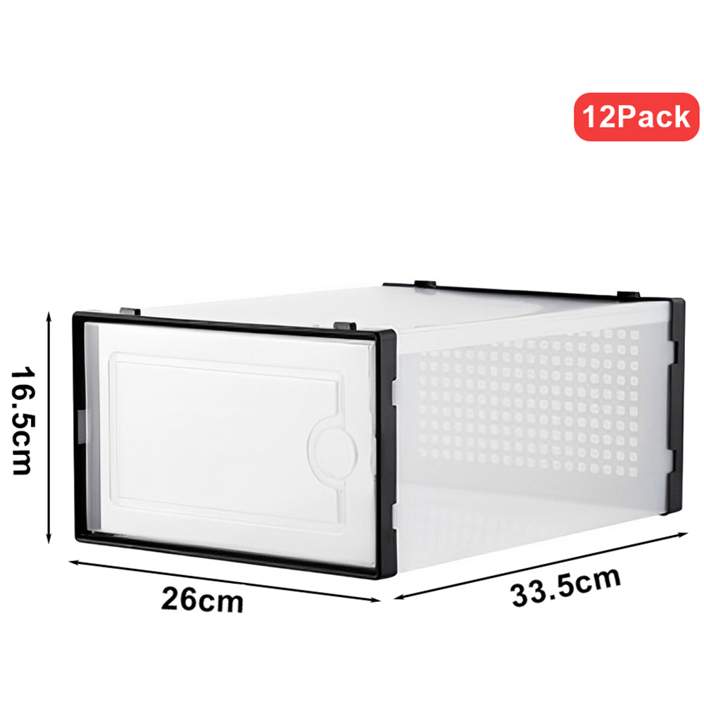 Living and Home Set of 12 Clear Plastic Stackable Shoe Storage Box 18cm Image 9