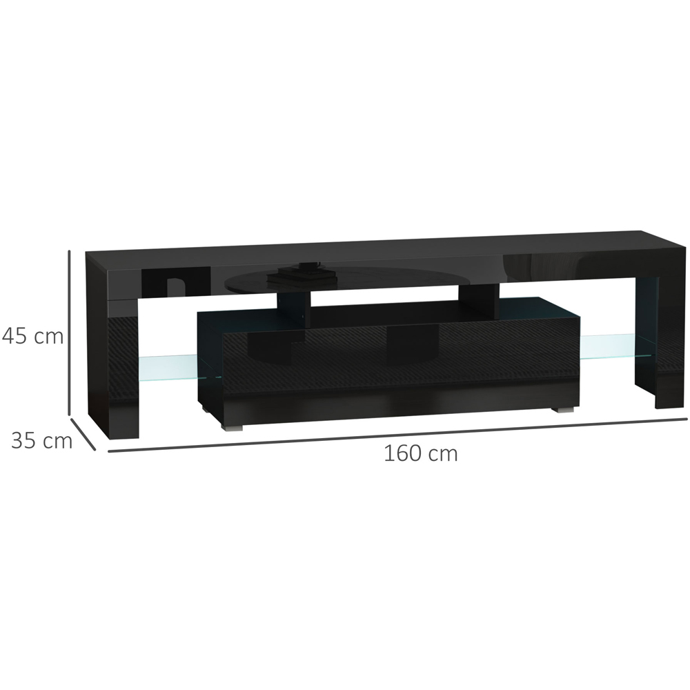 Portland Single Door Black High Gloss TV Cabinet with LED Image 7