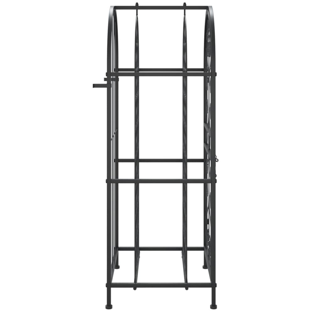 vidaXL 33 Bottle Black Lockable Freestanding Wine Rack Image 4
