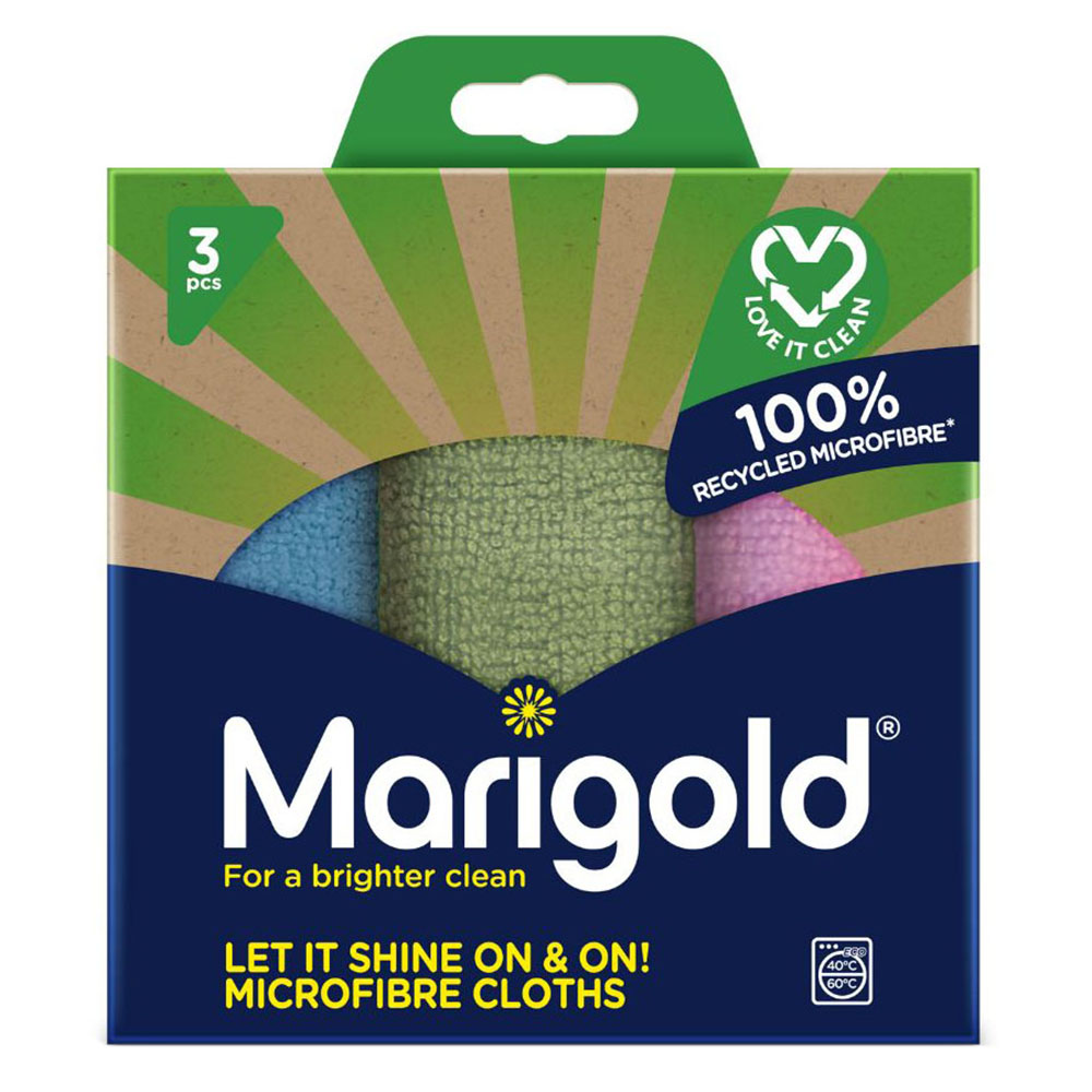Marigold Let It Shine On & On Microfibre Cloths 3 Pack Image 1