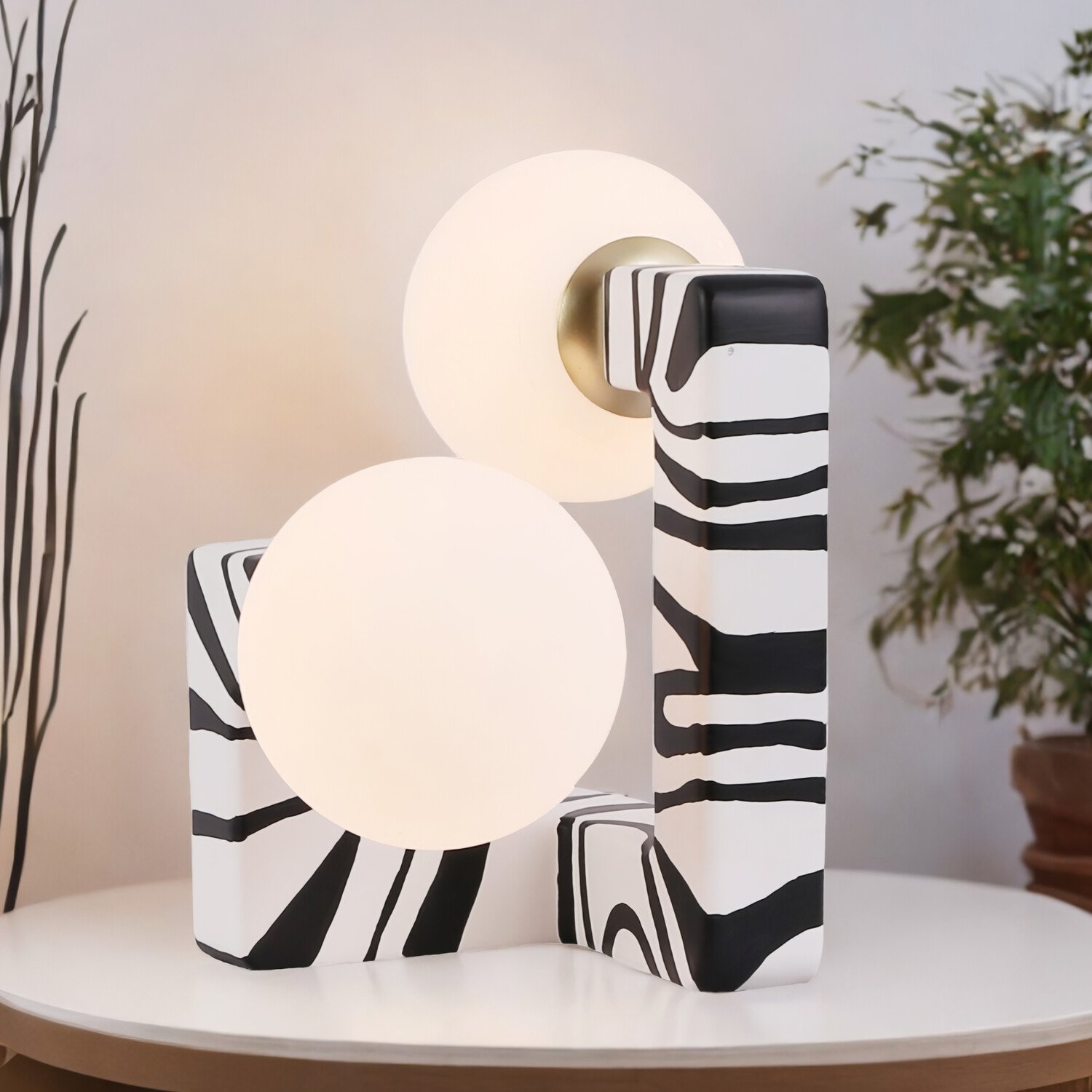 Kaya Table Lamp White and Black Image 6