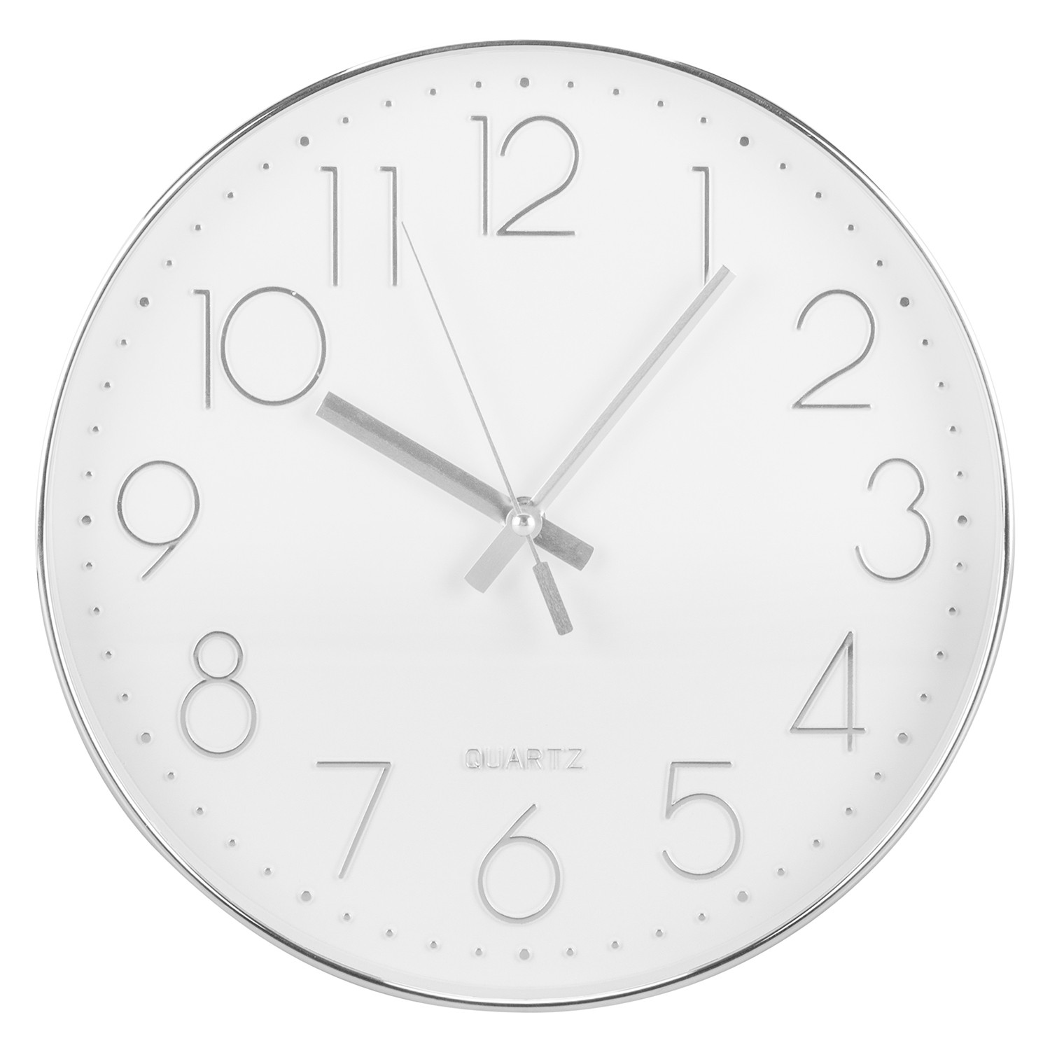 Silver Numbers Wall Clock Image