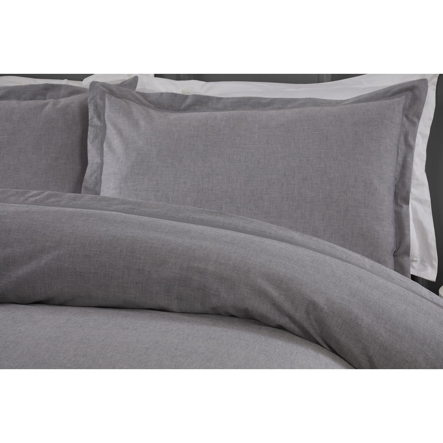 Divante Josephine King Size Grey Oxford Edge Duvet Set Image 3