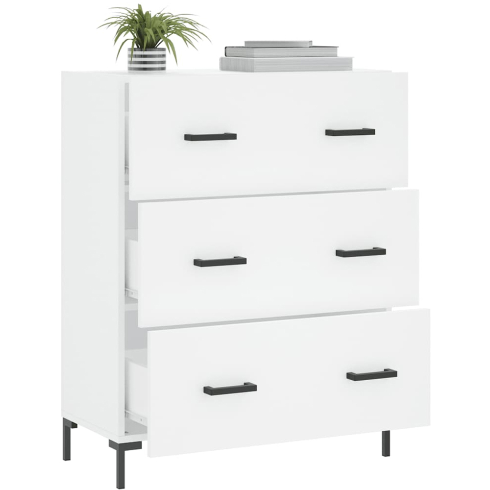 vidaXL 3 Drawer White Sideboard Image 4