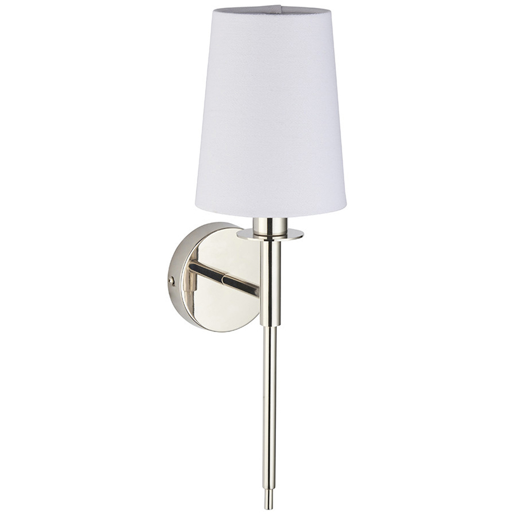 Merano Florence Nickel and White Fabric Wall Lamp Image 1