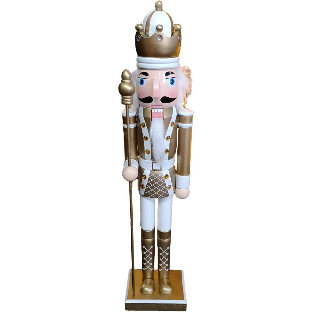 Samuel Alexander Wooden Nutcracker Soldier Decoration with Gold Body and Shoes Image 1