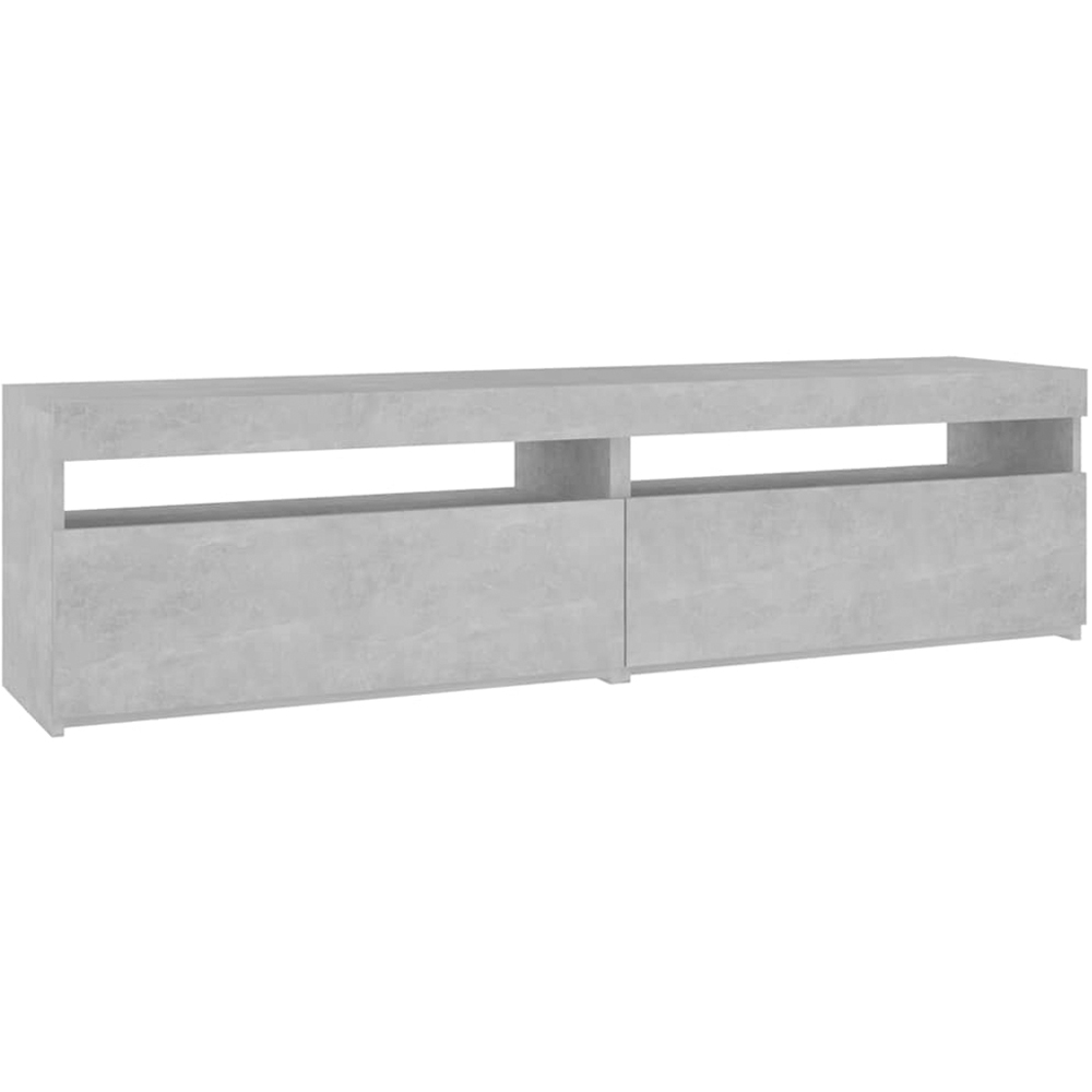 vidaXL Single Door Single Shelf Concrete Grey TV Cabinet with LED Lights Set of 2 Image 2