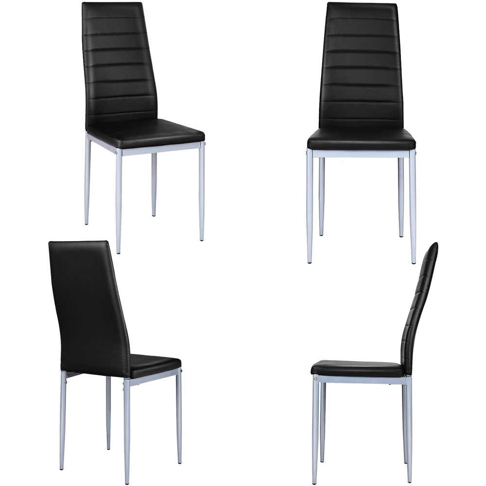 Costway Set of 4 Black High Back Dining Chairs Image 3