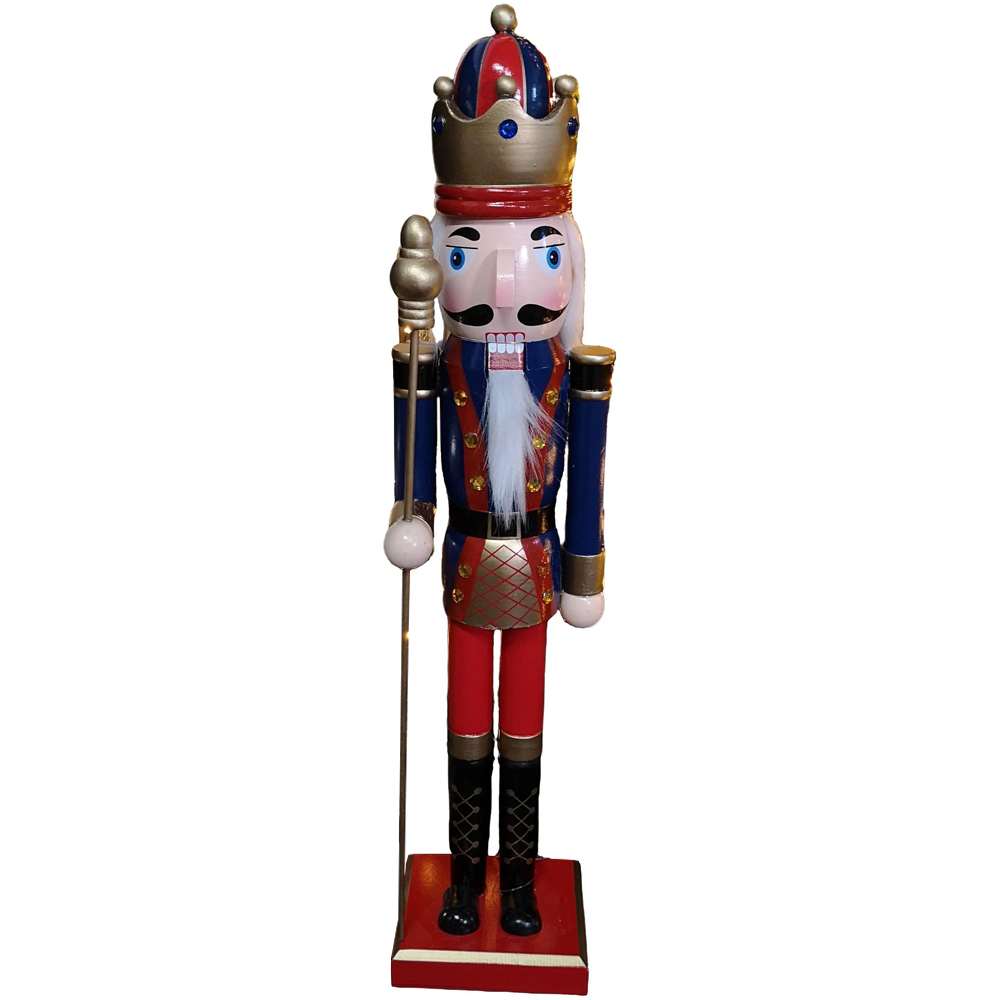 Samuel Alexander Traditional Wooden Nutcracker Soldier Decoration with Blue Body Image 1