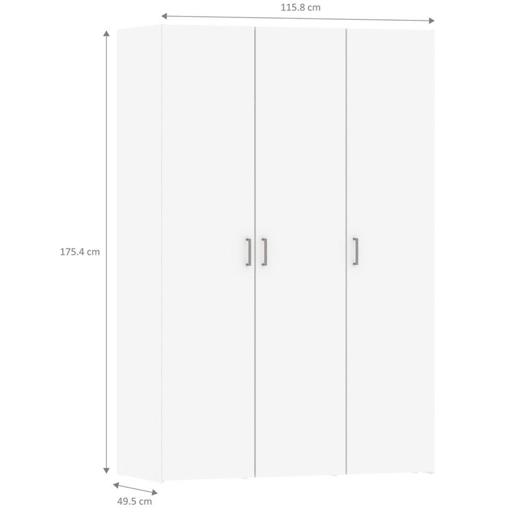Florence Space 3 Door White Wardrobe Image 6