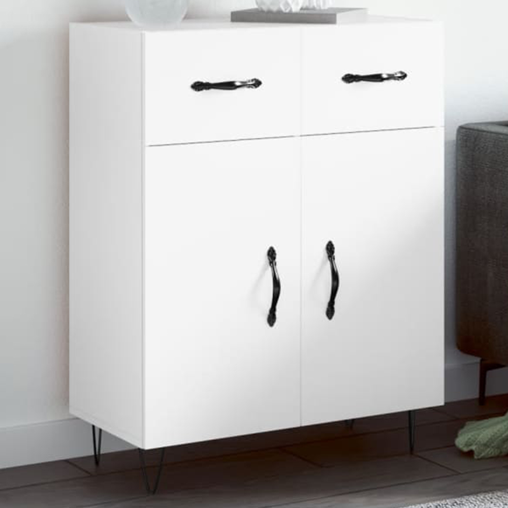 vidaXL 2 Door 2 Drawer White Sideboard Image 1