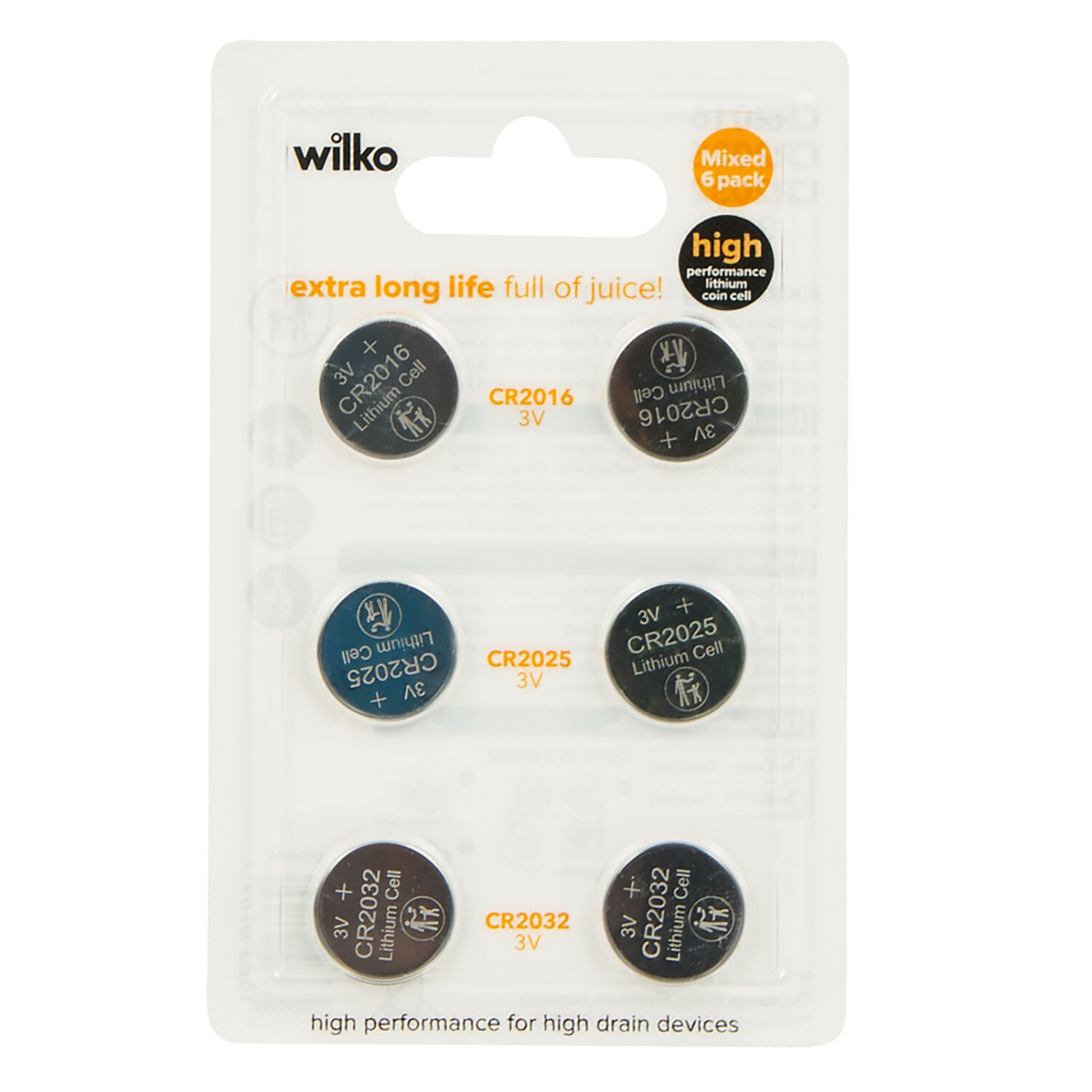 Pack of 6 Extra Long Life Coin Cells Image 1