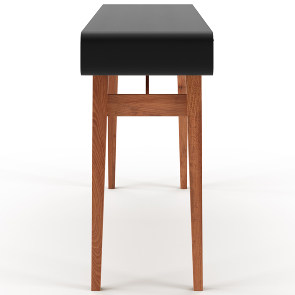 Alphason Pevensey 3 Drawer Black and Brown Office Desk Image 5