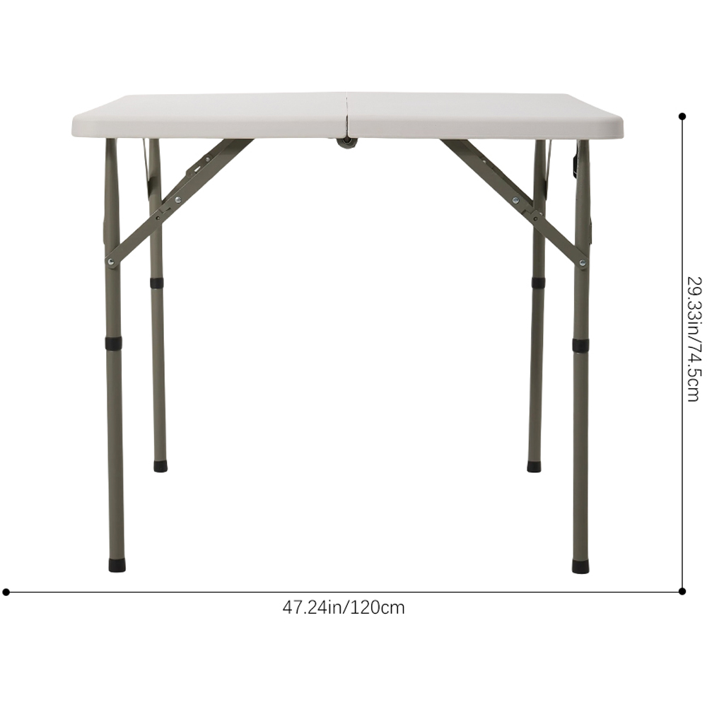 Living and Home White Outdoor Square Folding Camping Table with Handle Image 6