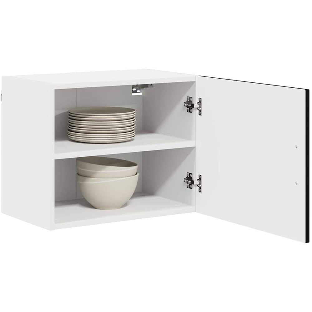 vidaXL Kalmar Single Door Black Wall Mounted Wide Kitchen Cabinet Set of 2 Image 3
