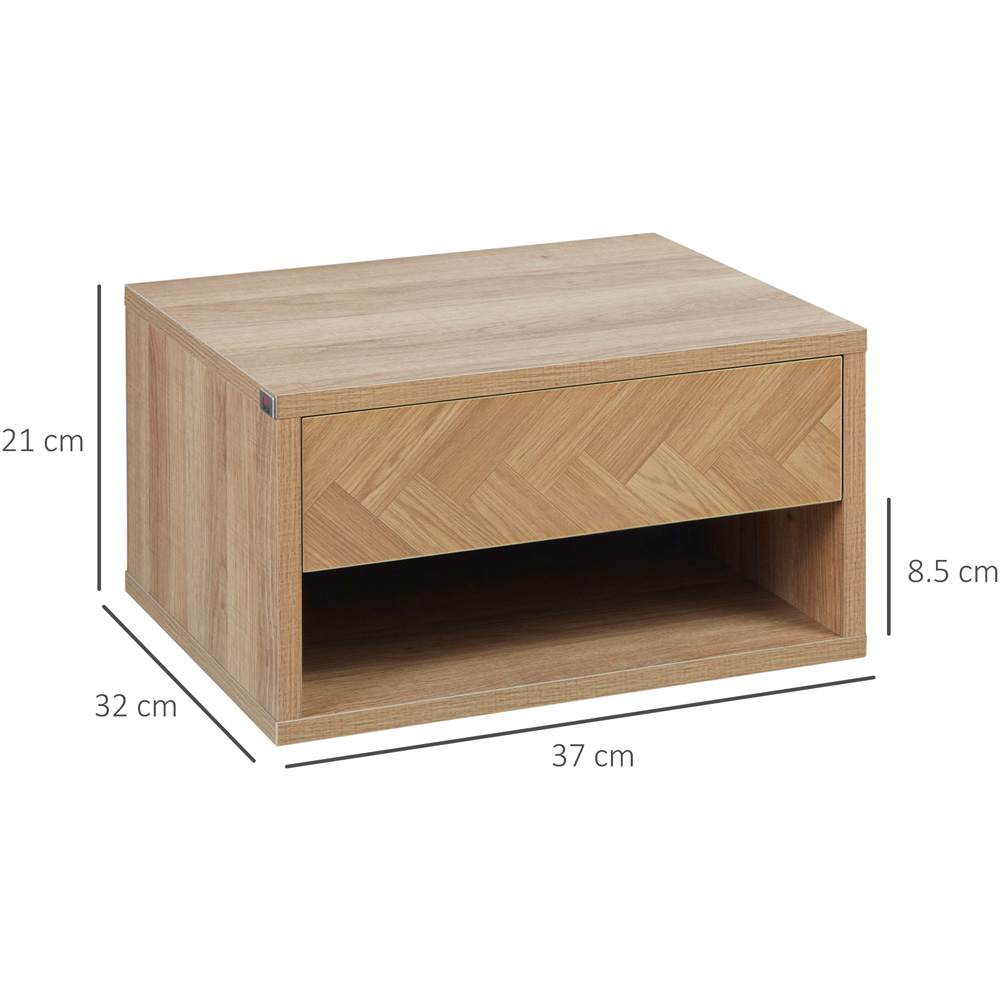 Portland Natural Wall Mounted Bedside Table Set of 2 Image 8