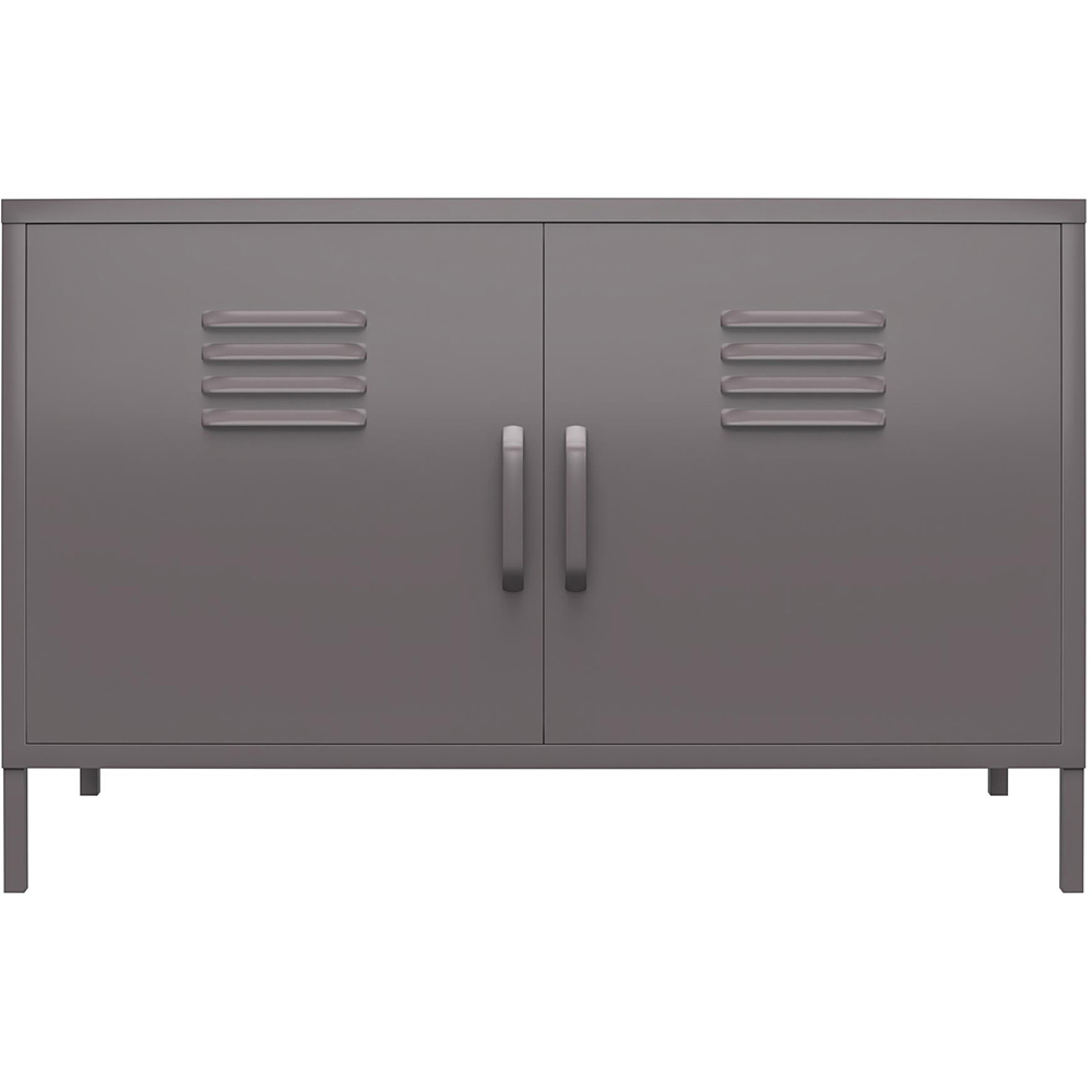 Dorel Bradford 2 Door 2 Shelf Grey Metal Accent Cabinet Image 3