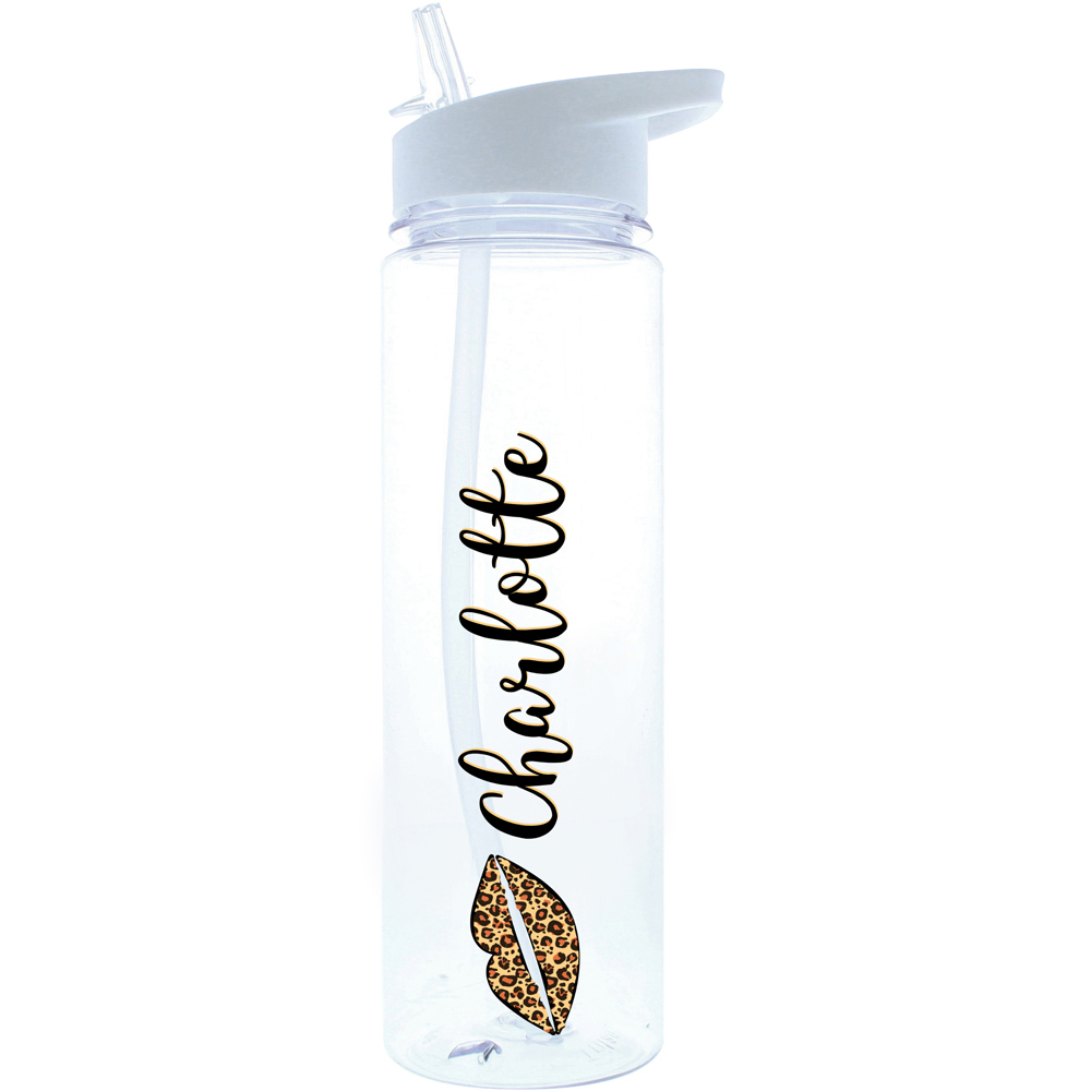 Personalised Memento Leopard Lips Water Bottle 750ml Image 1
