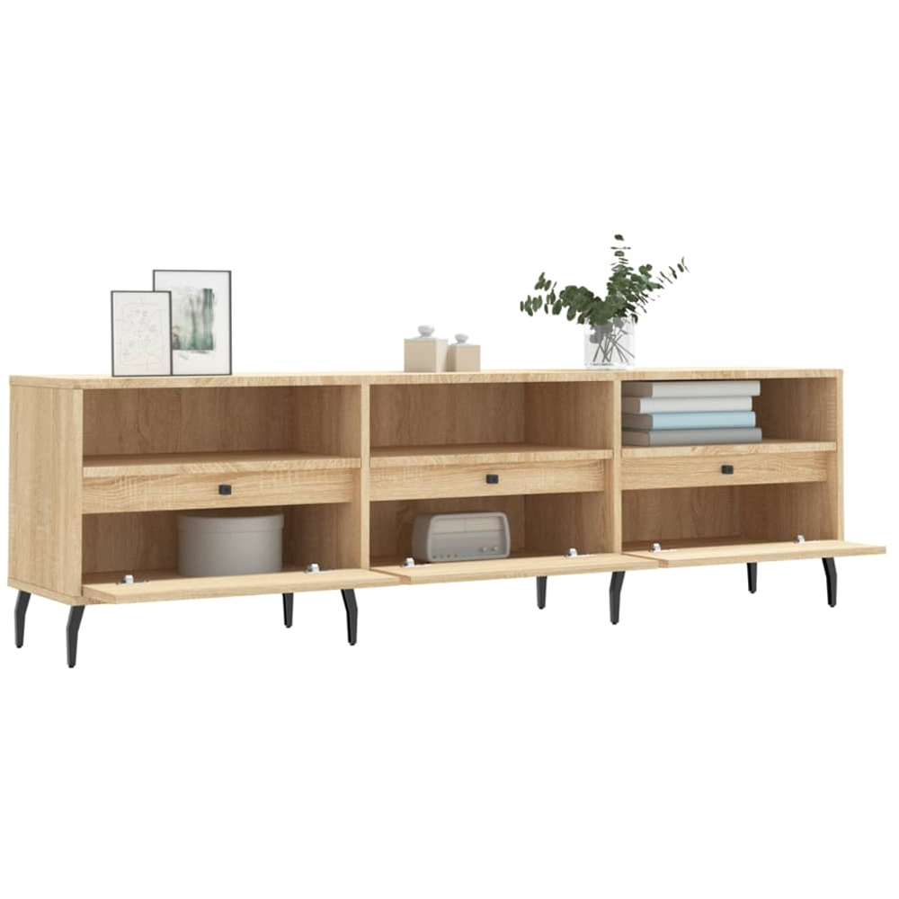 vidaXL 3 Door 3 Shelf Sonoma Oak TV Cabinet Image 4