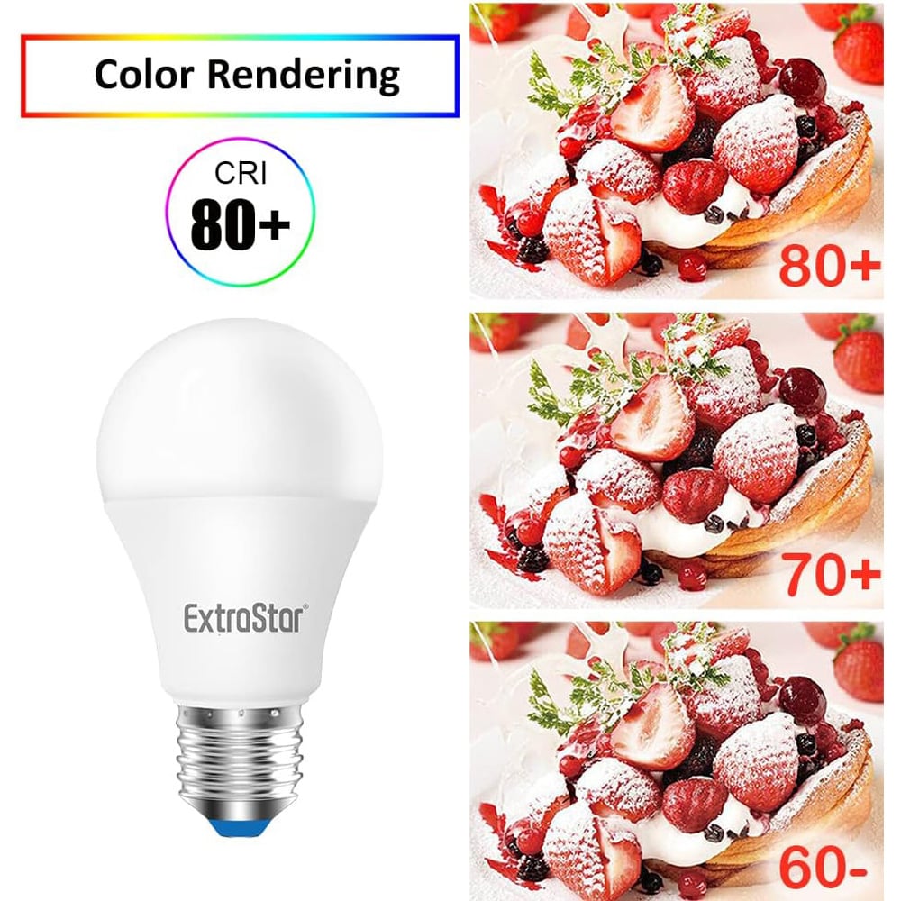 ExtraStar 2 Pack E27 A60 LED 800 Lumens Ball Bulb Image 3