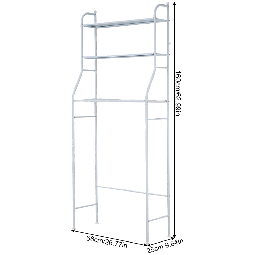 Living and Home 3 Shelf White Over-Washing Machine Storage Rack Image 9