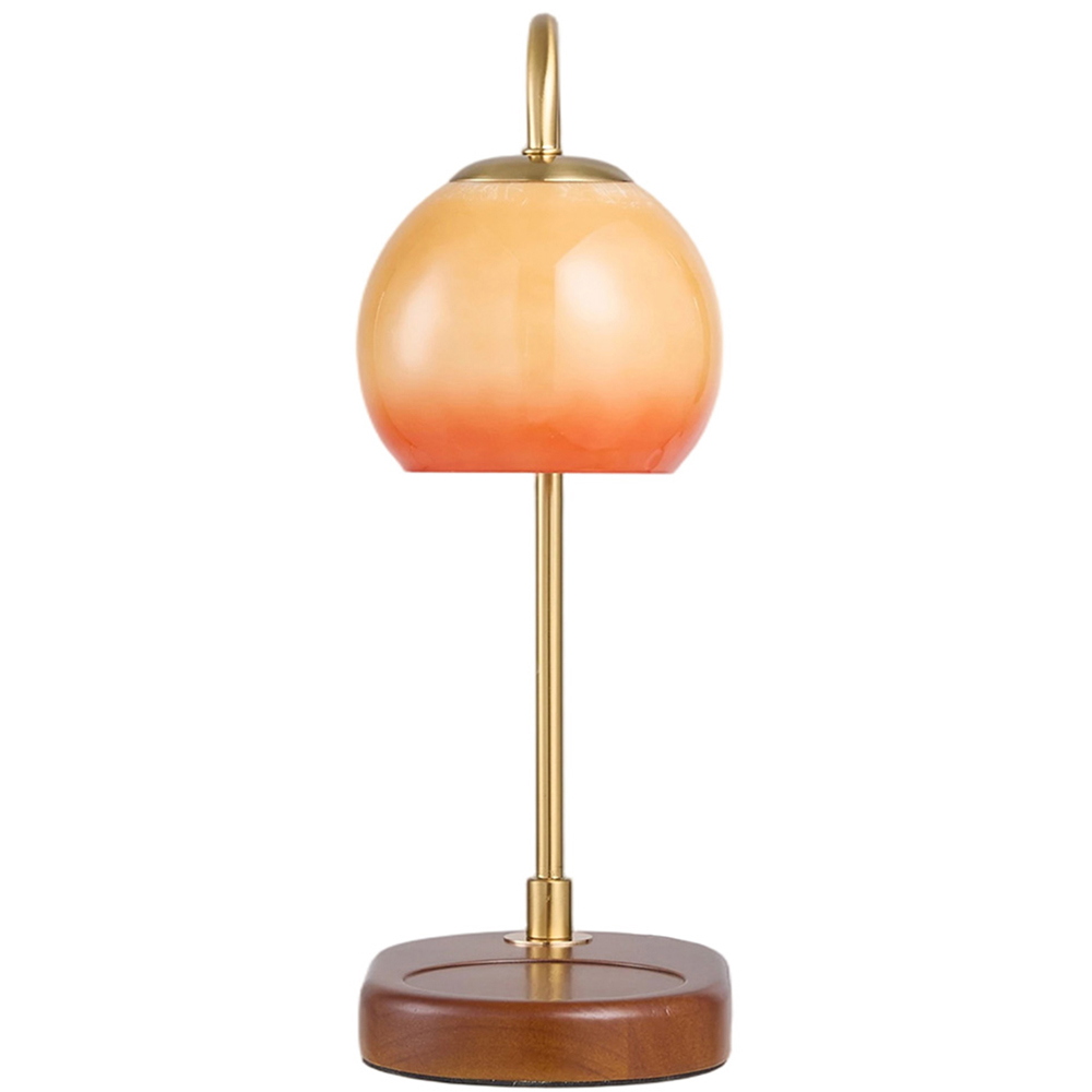 Living and Home Orange Wood Base Candle Warmer Lamp with Timer and Dimming Image 3