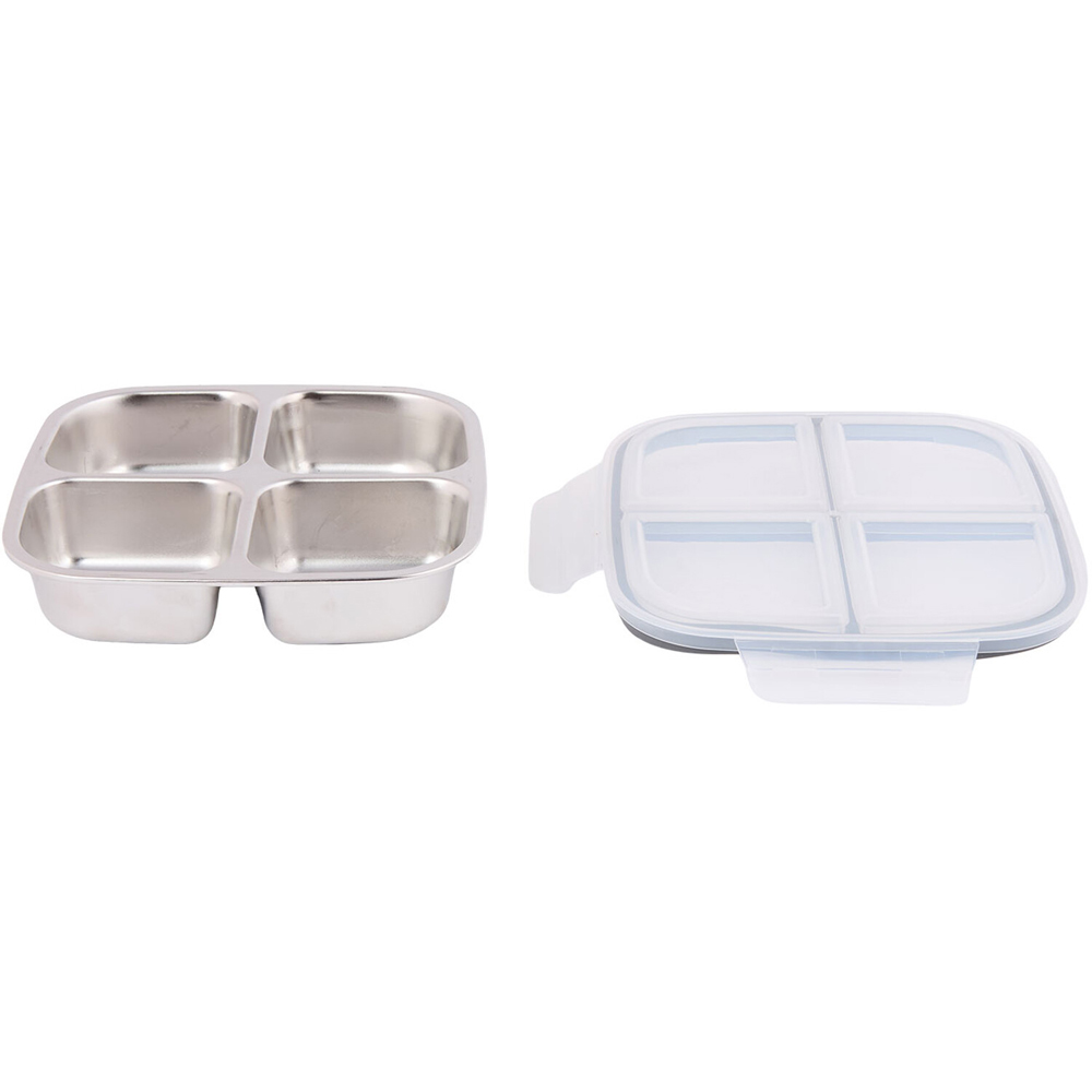 4 Compartment Stainless Steel Snack Box Image 4