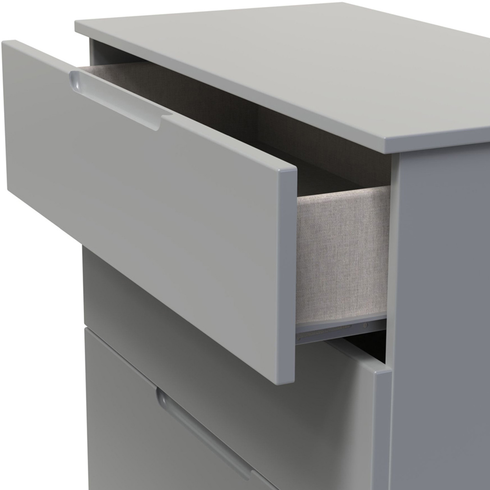 Crowndale Milan 4 Drawer Dusk Grey Deep Chest of Drawers Ready Assembled Image 6