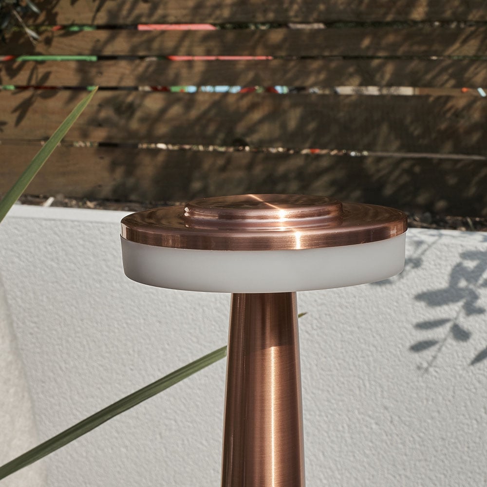 ValueLights Talence Copper LED Garden Table Lamp Image 4