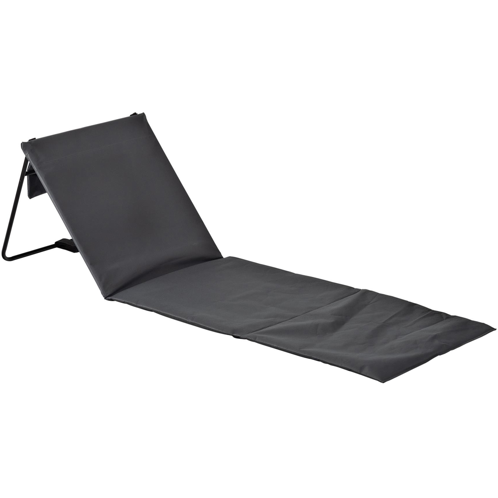 Harbour Housewares Grey Folding Beach Lounger Image 2
