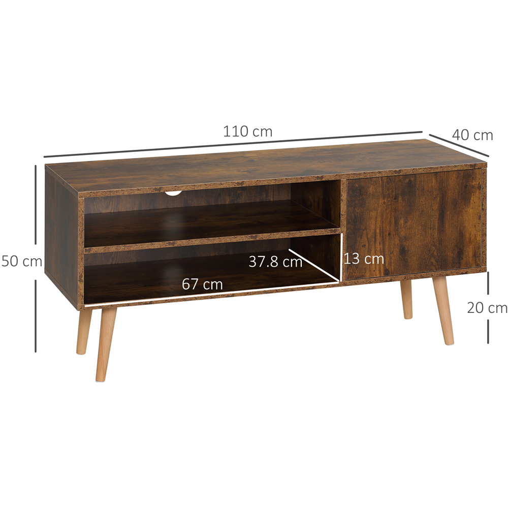 Portland Single Door 2 Shelf Brown TV Cabinet Image 8