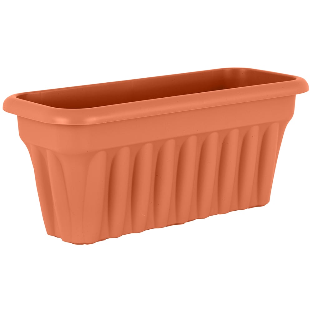 Wham Vista Terracotta Recycled Plastic Rectangular Trough Planter 60cm 2 Pack Image 4