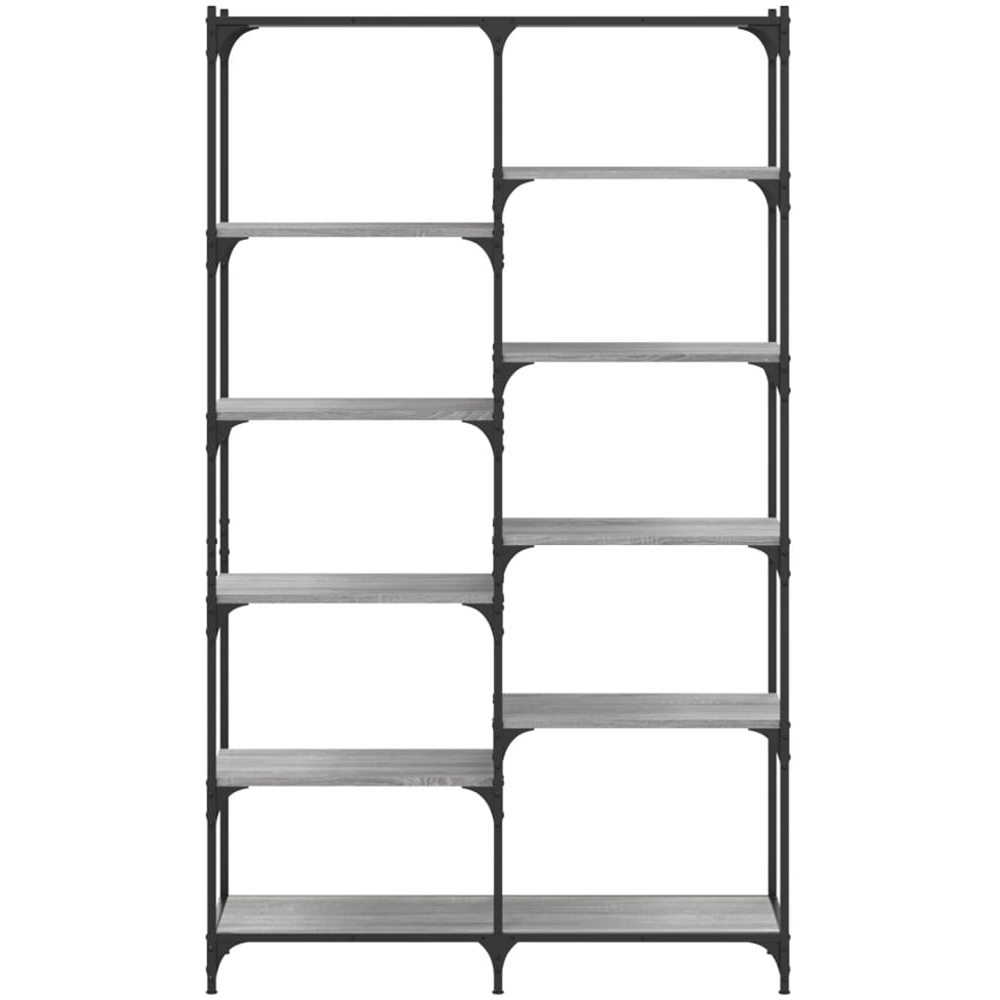 vidaXL 9 Shelf Grey Sonoma Wood and Steel Geometric Bookcase Image 4