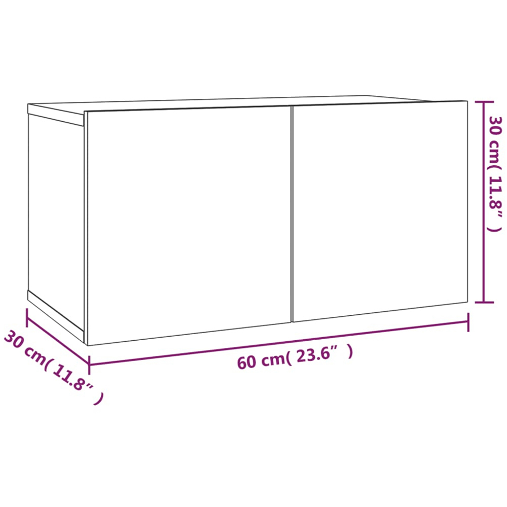 vidaXL 2 Door Smoked Oak Wall Mounted TV Cabinet Set of 2 Image 9