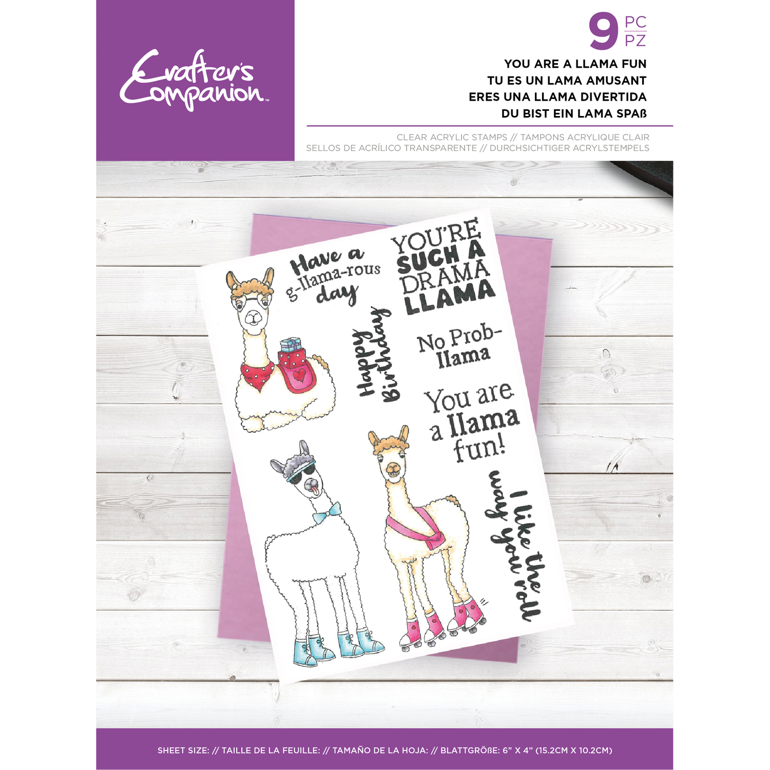 Crafters Companion Clear Acrylic Stamps - You are a Llama Fun Image 1