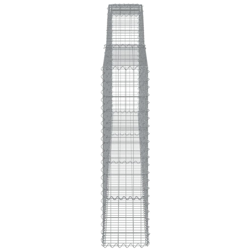 vidaXL Silver Galvanised Iron Arched Gabion Basket 400 x 30 x 120/140cm Image 2