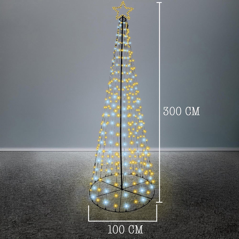 Shatchi White and Warm White LED Pre Lit Maypole Artificial Christmas Tree 9.1ft Image 5