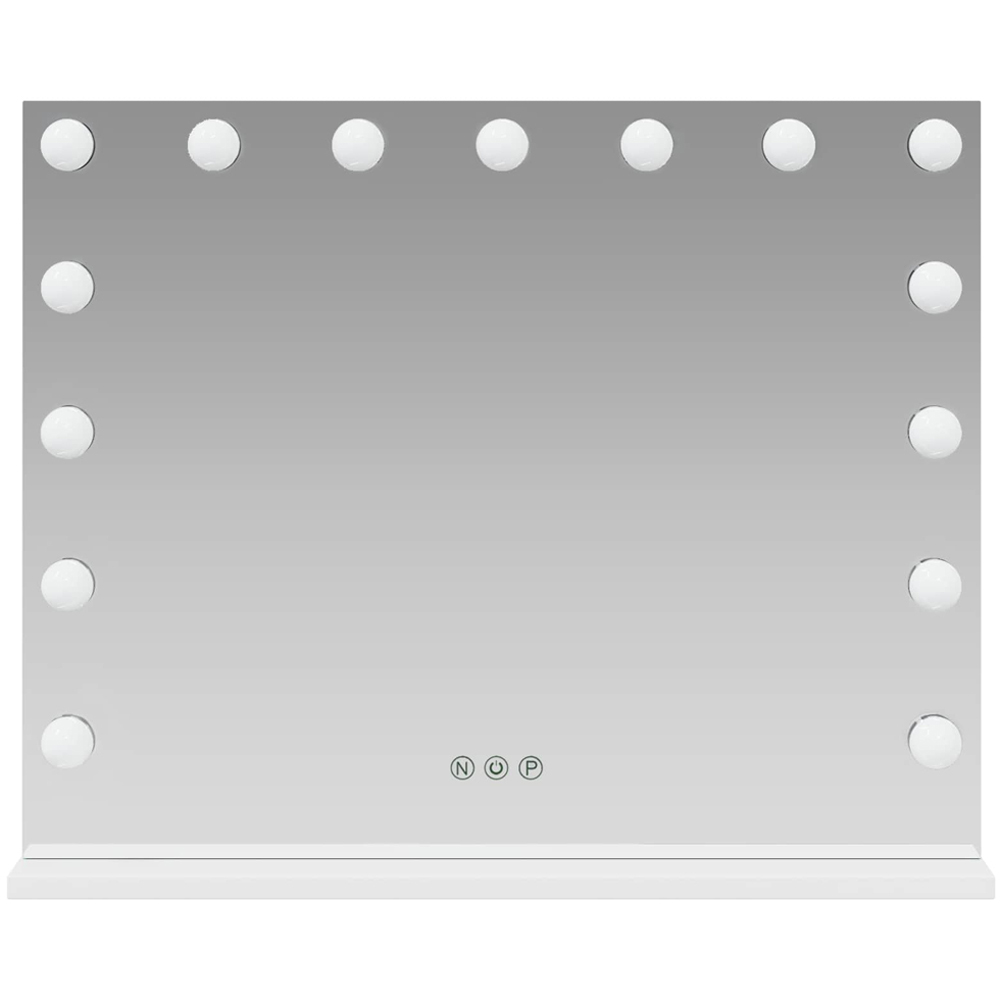 vidaXL LED White Vanity Mirror 58 x 10 x 47cm Image 4