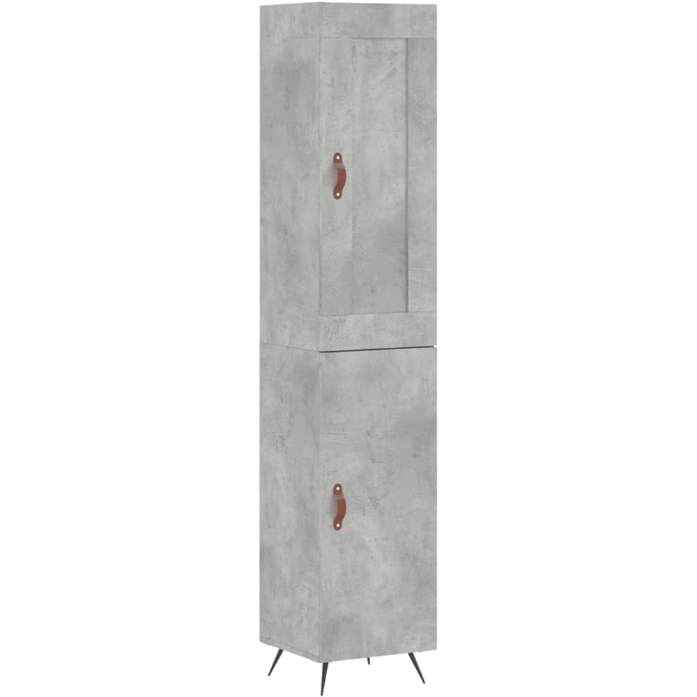 vidaXL 2 Door Concrete Grey Tall Highboard Image 2