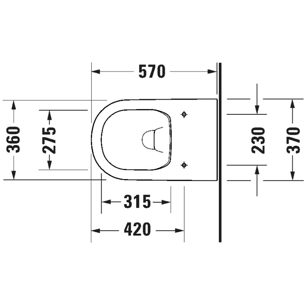 Duravit No.1 White High Gloss Floor Standing Washdown Rimless Toilet 570 x 370mm Image 2
