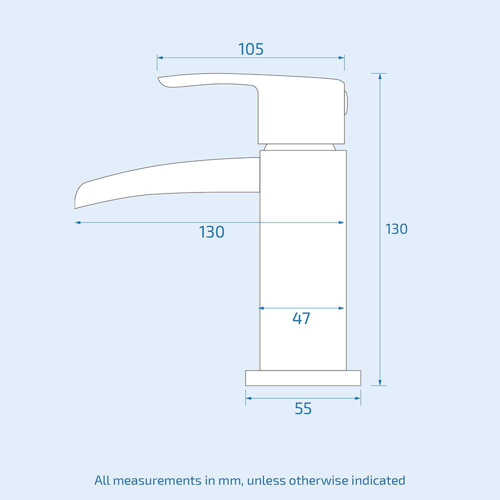 Nes Home Corry Waterfall Chrome Bath Shower Mixer and Basin Mono Tap Image 5