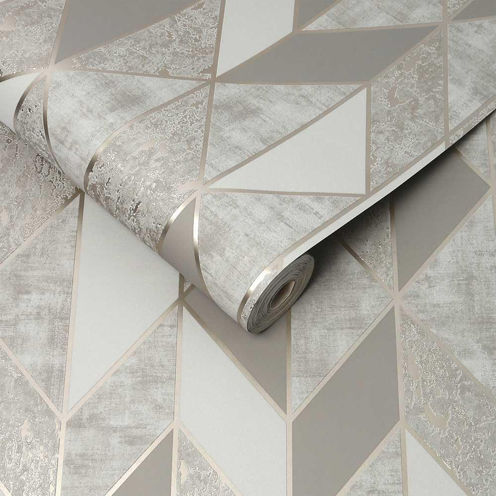Superfresco Milan Geo Wallpaper Taupe Taupe/Gold Wilko
