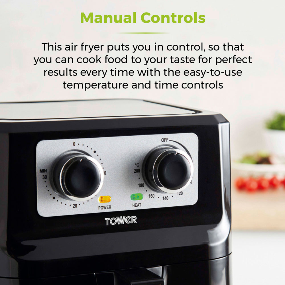 Tower Vortx T17090 Black Manual Single Basket Air Fryer 5L Image 8