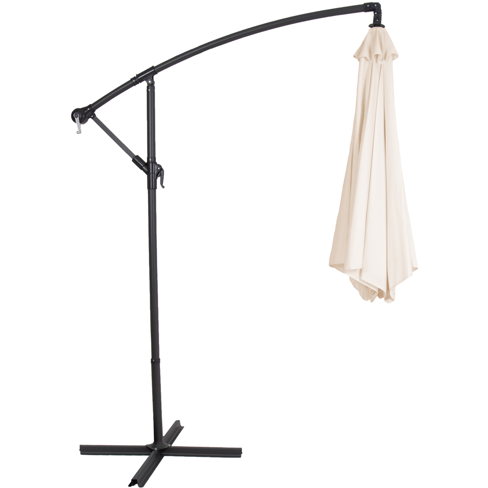 Charles Bentley Cream Hanging Cantilever Parasol 3m Image 3