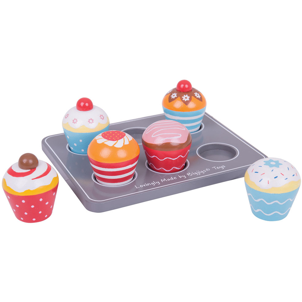 Bigjigs Toys 6 Piece Wooden Muffin Tray Image 3