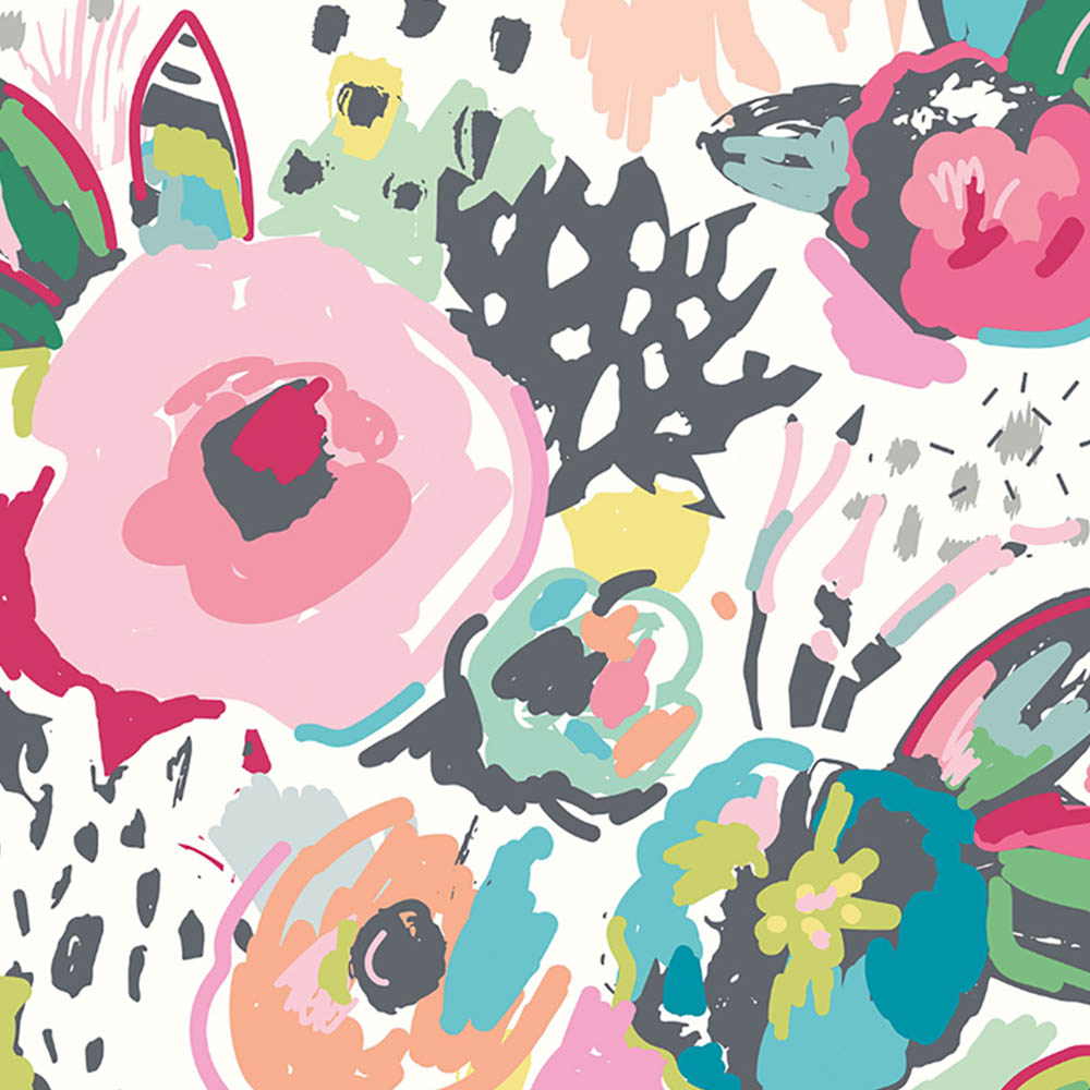 Origin Murals Abstract Floral Pastel Wall Mural Image 2