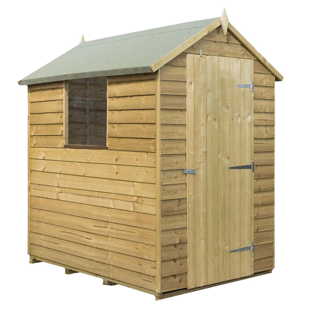 Rowlinson 6 x 4ft Overlap Pressure Treated Overlap Shed Image 1