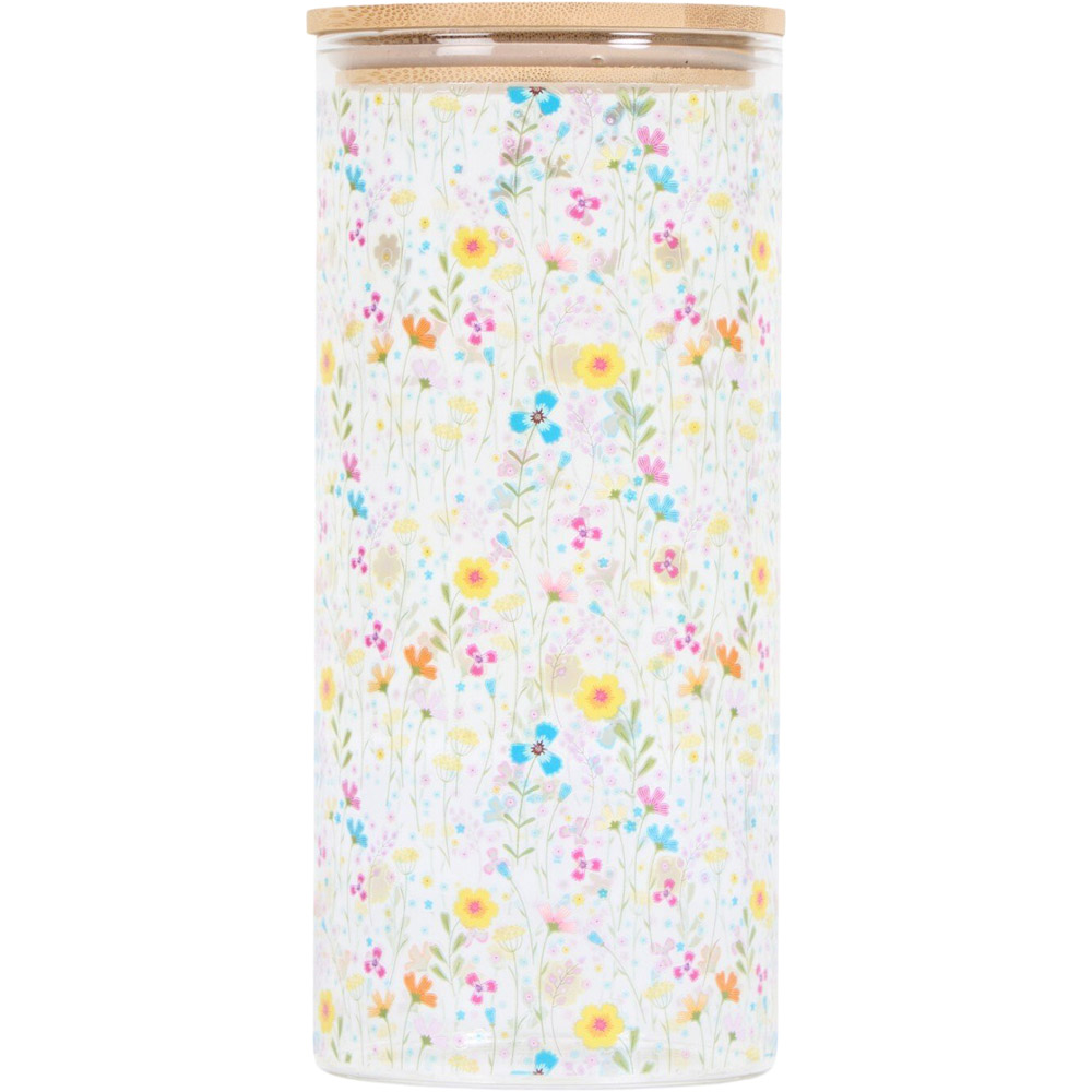 In Bloom Glass Jar with Bamboo Lid Multicolour Image 1